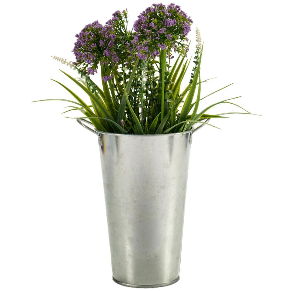 Ibergarden Plantenbak - Emmer - Zink - 20 X 15 X 23 Cm 4 Ibergarden Plantenbak - Emmer - Zink - 20 X 15 X 23 Cm - Afbeelding 2