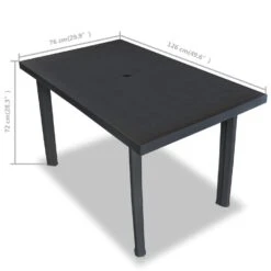 VidaXL Tuintafel 126x76x72 Cm Kunststof Antraciet 9 VidaXL Tuintafel 126x76x72 Cm Kunststof Antraciet -Tuinwinkel 2b9347f9b85e4ebbbe67da4afafb49db