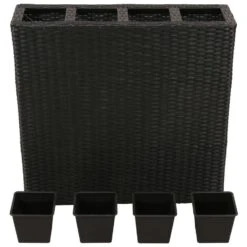 VidaXL Plantenbak Verhoogd Met 4 Potten 2 St Poly Rattan Zwart -Tuinwinkel 2f664eac4a6b4d5b8a2231c04780f5d1