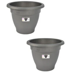 Hega Hogar Bloempot - Grijs - Kunststof - Rond - 50 Cm 7 Hega Hogar Bloempot - Grijs - Kunststof - Rond - 50 Cm -Tuinwinkel 3a8a184efa084335855687124123e331