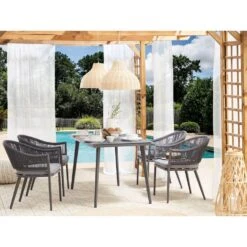 Beliani Tuinstoel MILETO - Grijs Aluminium -Tuinwinkel 3abe5ef5300142df9aa102274a67016a