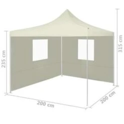 VidaXL Partytent Met 2 Zijwanden Inklapbaar 2x2 M Staal Crème -Tuinwinkel 3ddab33e9afe4217a3551fe2f4c35921