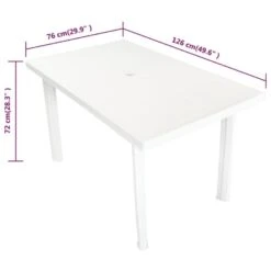 VidaXL Tuintafel 126x76x72 Cm Kunststof Wit -Tuinwinkel 40c954fd623647c9816b4aaa8cd73004