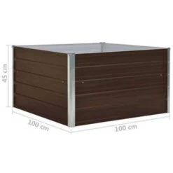VidaXL Plantenbak Verhoogd 100x100x45 Cm Gegalvaniseerd Staal Bruin -Tuinwinkel 4216e9df461849e2a1463740bd325386