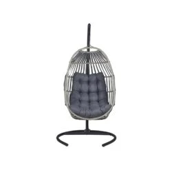 Beliani Hangstoel SESIA - Grijs Polyester, Pe Rotan -Tuinwinkel 4ec4e740c85e4b768d5972423f26bdbc