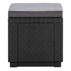Keter Allibert Hocker/voetenbankje Cube Incl. Kussen - Grijs - 39x42x42 Cm -Tuinwinkel 50100445 0100