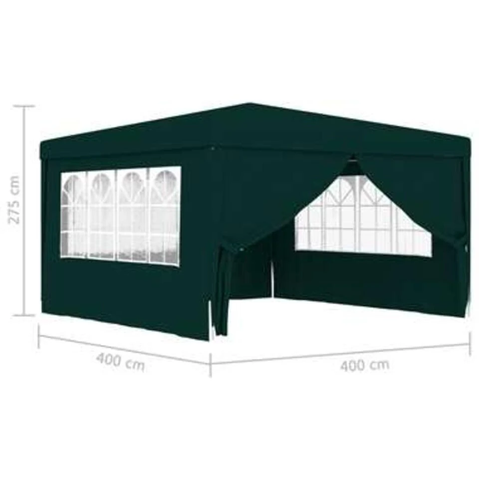 VidaXL Partytent Met Zijwanden Professioneel 90 G/m² 4x4 M Groen 6 VidaXL Partytent Met Zijwanden Professioneel 90 G/m² 4x4 M Groen - Afbeelding 4