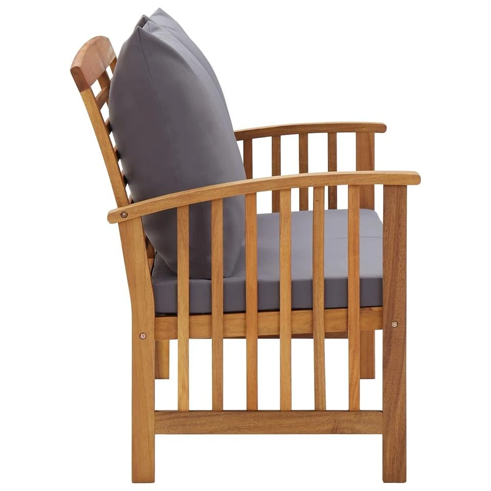 VidaXL Tuinbank Met Kussens 119 Cm Massief Acaciahout 4 VidaXL Tuinbank Met Kussens 119 Cm Massief Acaciahout - Afbeelding 2