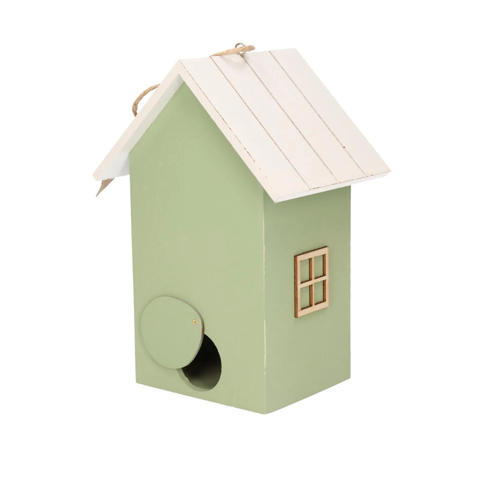 Boltze Vogelhuisje - Groen Met Wit Dak - Hout Nestkastje - 22 Cm 4 Boltze Vogelhuisje - Groen Met Wit Dak - Hout Nestkastje - 22 Cm - Afbeelding 2