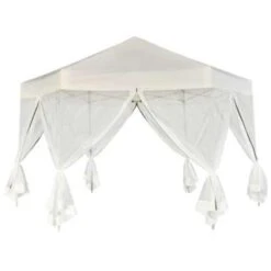 VidaXL Partytent Pop-up Zeshoekig Met 6 Zijwanden 3,6x3,1 M Crèmewit 9 VidaXL Partytent Pop-up Zeshoekig Met 6 Zijwanden 3,6x3,1 M Crèmewit -Tuinwinkel 61191bf4d9574001bc68f0da014ed137