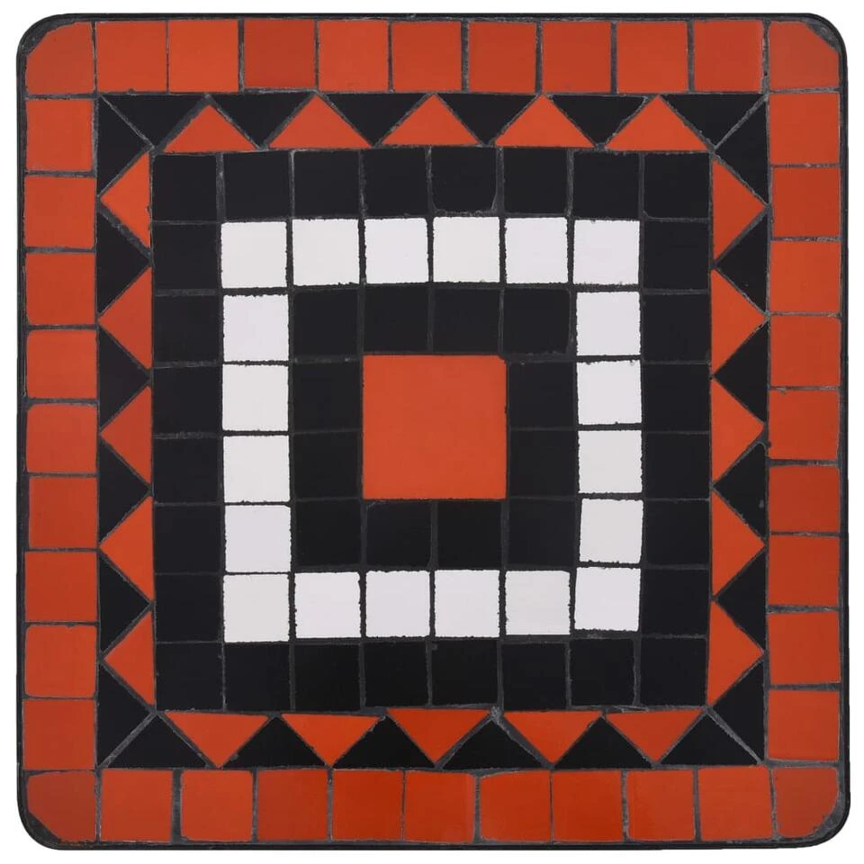 VidaXL Bijzettafel Mozaïek Keramiek Terracottakleurig En Wit 6 VidaXL Bijzettafel Mozaïek Keramiek Terracottakleurig En Wit - Afbeelding 4