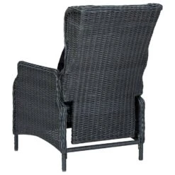 VidaXL Tuinstoel Verstelbaar Met Kussens Poly Rattan Donkergrijs -Tuinwinkel 65b64613ef88464e8ef563065688f1eb