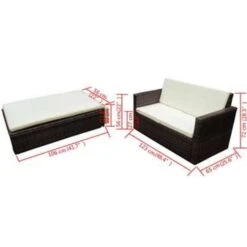 VidaXL 2-delige Loungeset Met Kussens Poly Rattan Bruin 8 VidaXL 2-delige Loungeset Met Kussens Poly Rattan Bruin -Tuinwinkel 6614f831e7b646f2bdb9d66c51eee6a9
