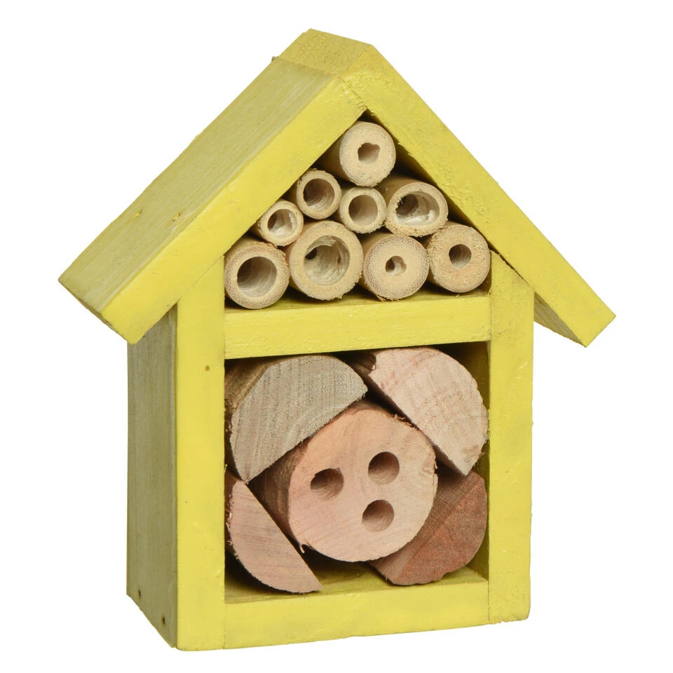 Decoris Insectenhotel - Geel - Vurenhout - 11 Cm 4 Decoris Insectenhotel - Geel - Vurenhout - 11 Cm - Afbeelding 2