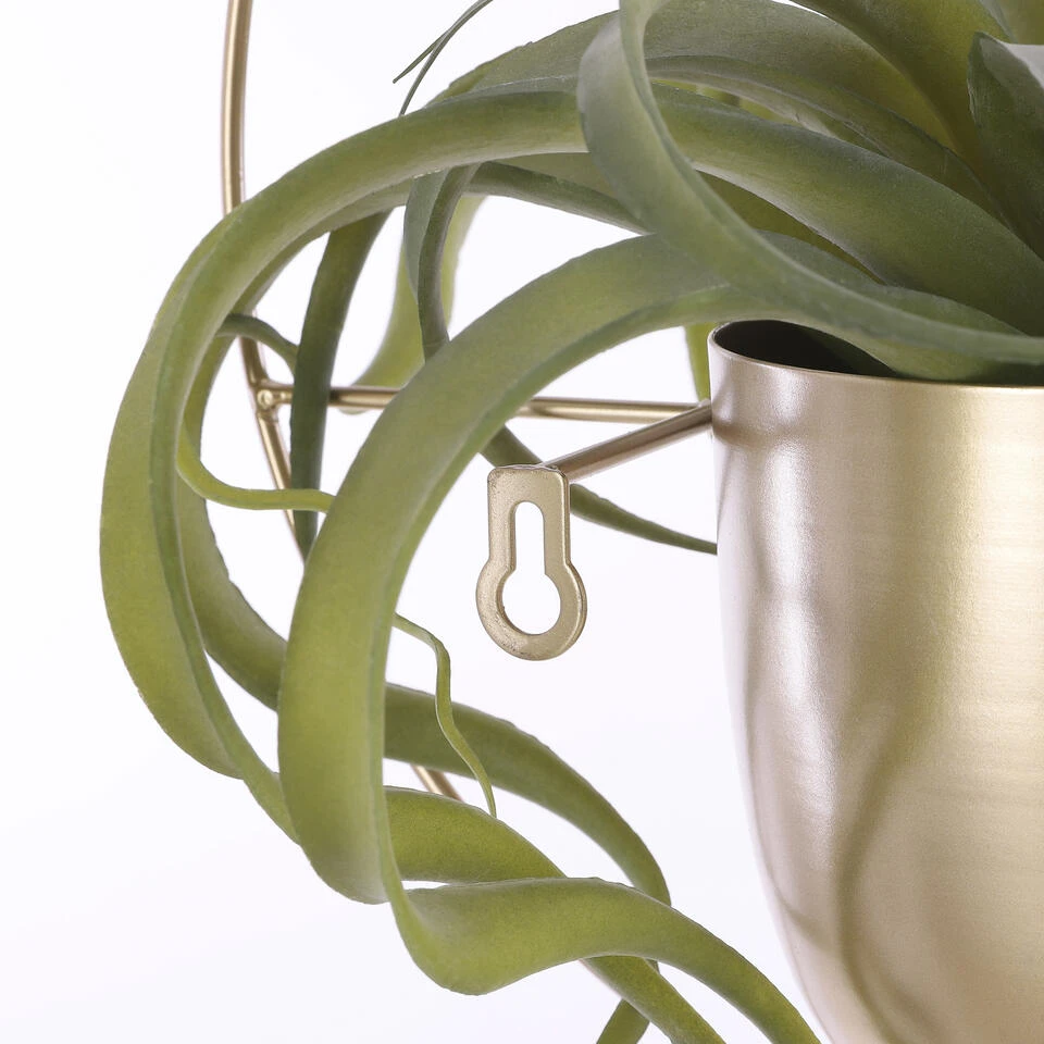 Mica Decorations Dexter Hangende Bloempot - L34 X B14 X H34 Cm - Goud 5 Mica Decorations Dexter Hangende Bloempot - L34 X B14 X H34 Cm - Goud - Afbeelding 3