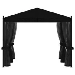 VidaXL Prieel Met Horren 3x4 M Staal Antraciet 9 VidaXL Prieel Met Horren 3x4 M Staal Antraciet -Tuinwinkel 83f16fd131c6474caa828869e89042c4