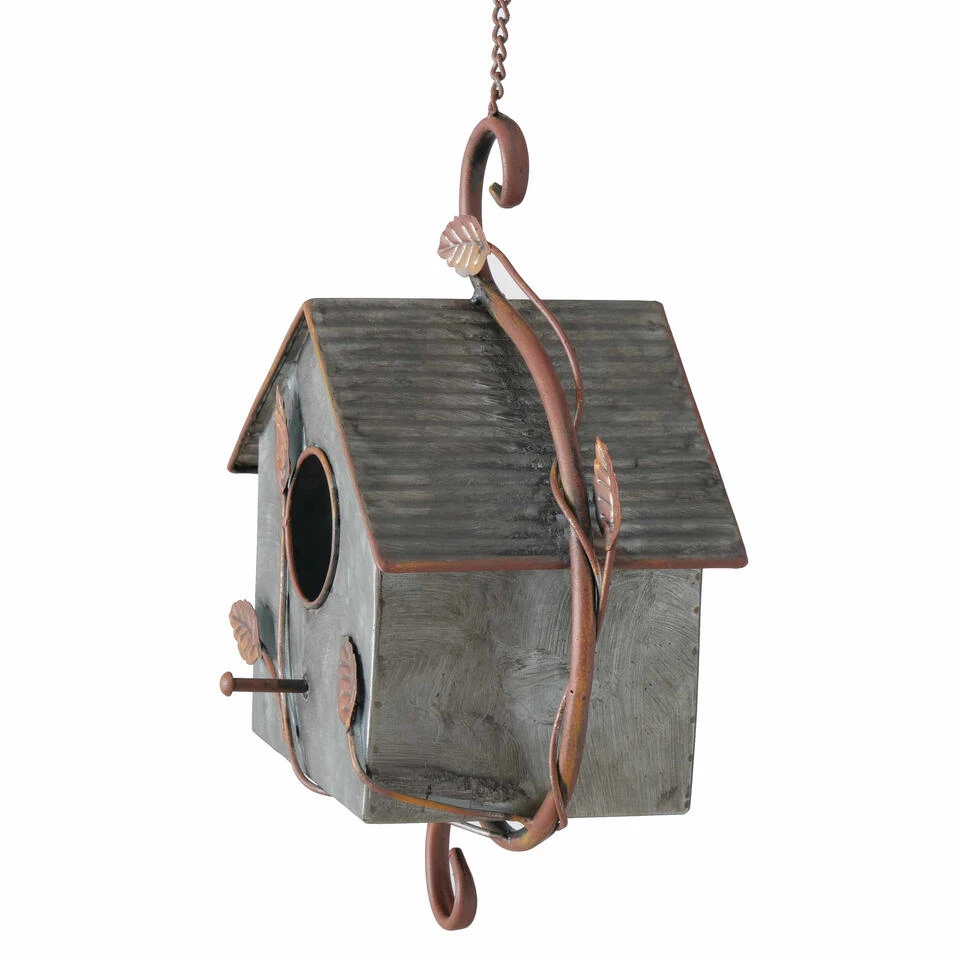 Boltze Vogelhuisje - Zink - Grijs En Bruin - Nestkastje - 30 Cm 4 Boltze Vogelhuisje - Zink - Grijs En Bruin - Nestkastje - 30 Cm - Afbeelding 2