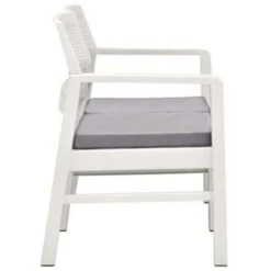 VidaXL 4-delige Loungeset Met Kussens Kunststof Wit 9 VidaXL 4-delige Loungeset Met Kussens Kunststof Wit -Tuinwinkel 8a46db660c7d4d059cfb71e64c865135