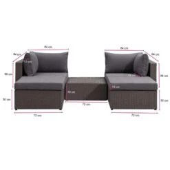 Le Sud Modulaire Loungeset Dordogne V2 - Antraciet/donkergrijs - 5-delig -Tuinwinkel 90102965 9603