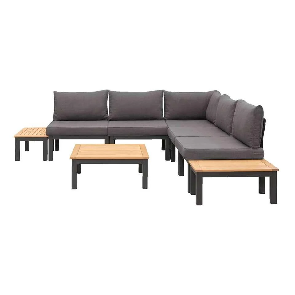 Le Sud Modulaire Loungeset Ardeche Met Kussens Brest - Grijs - 8-delig 4 Le Sud Modulaire Loungeset Ardeche Met Kussens Brest - Grijs - 8-delig - Afbeelding 2