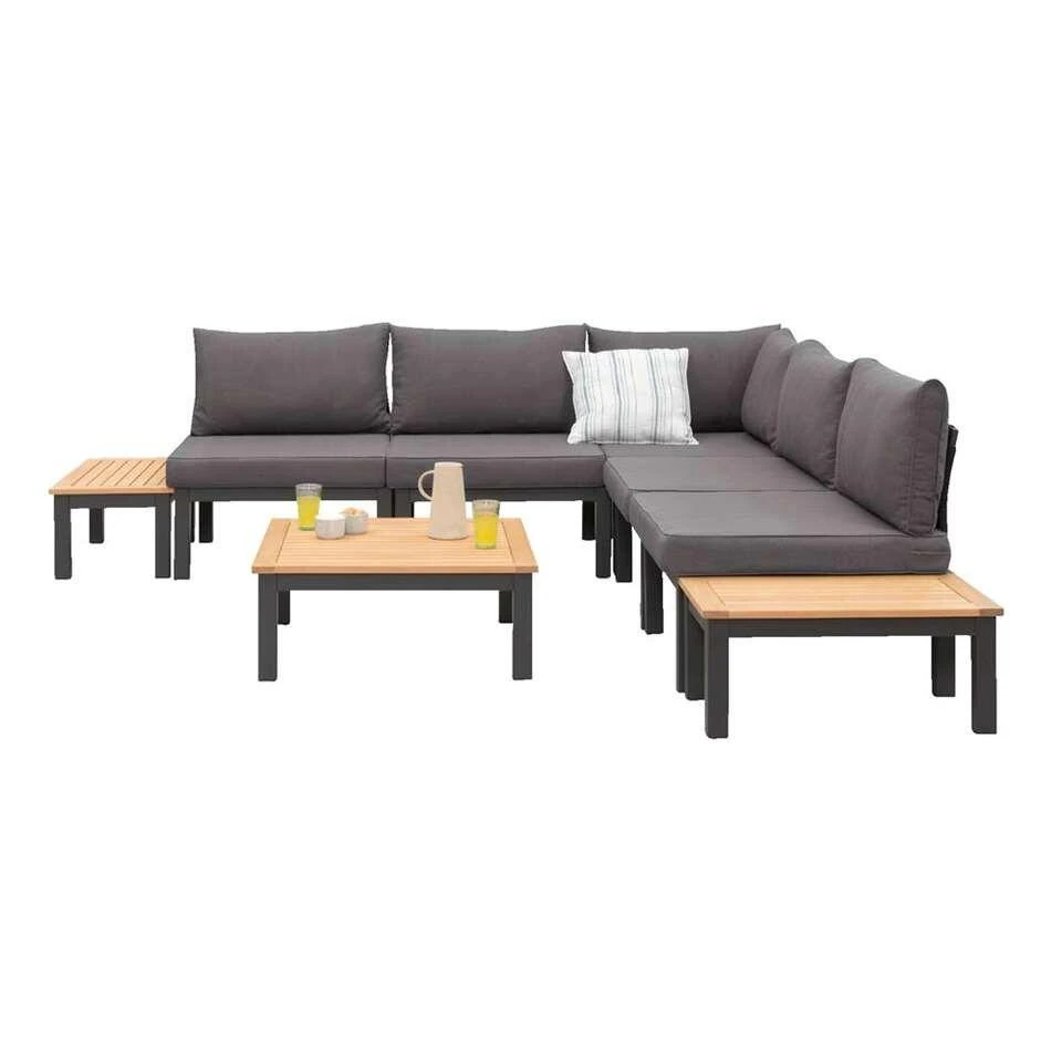 Le Sud Modulaire Loungeset Ardeche Met Kussens Brest - Grijs - 8-delig 5 Le Sud Modulaire Loungeset Ardeche Met Kussens Brest - Grijs - 8-delig - Afbeelding 3