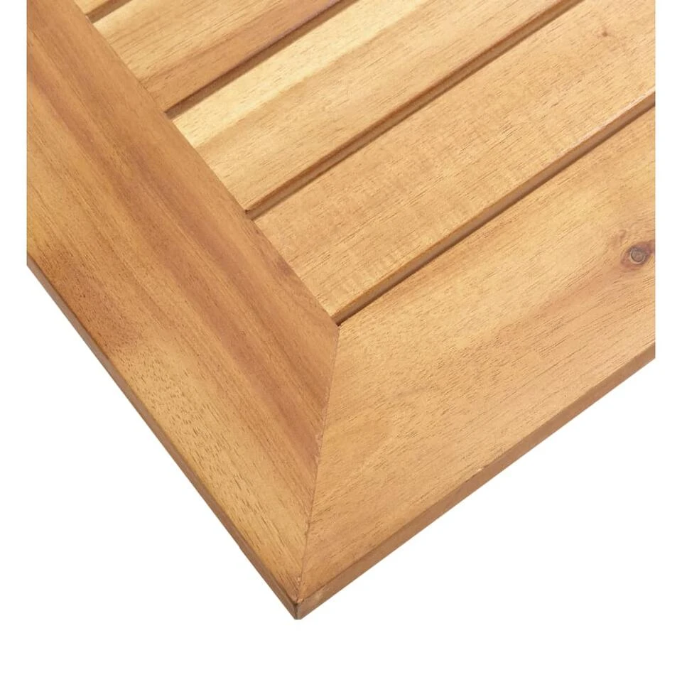 VidaXL Tuinbijzettafel 45x45x38 Cm Massief Acaciahout Roestvrij Staal 5 VidaXL Tuinbijzettafel 45x45x38 Cm Massief Acaciahout Roestvrij Staal - Afbeelding 3