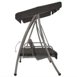 VidaXL Schommelbank Voor Buiten Met Dak 192x118x175 Cm Staal Antraciet -Tuinwinkel 94e650293957478b8fb3977f73fd6ddf