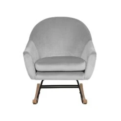 Beliani Schommelstoel OXIE - Grijs Fluweel -Tuinwinkel 9aa7ce616c14451e9740acd7b63a6928