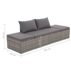 VidaXL Tuinbed 195x60 Cm Poly Rattan Grijs -Tuinwinkel a052c4f6eade41cdbd5bdd4b07aae1a1