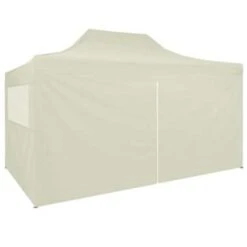 VidaXL Partytent Met 4 Zijwanden Inklapbaar 3x4 M Staal Crème -Tuinwinkel abacca65b5594b81a1ad9ecb877c5946