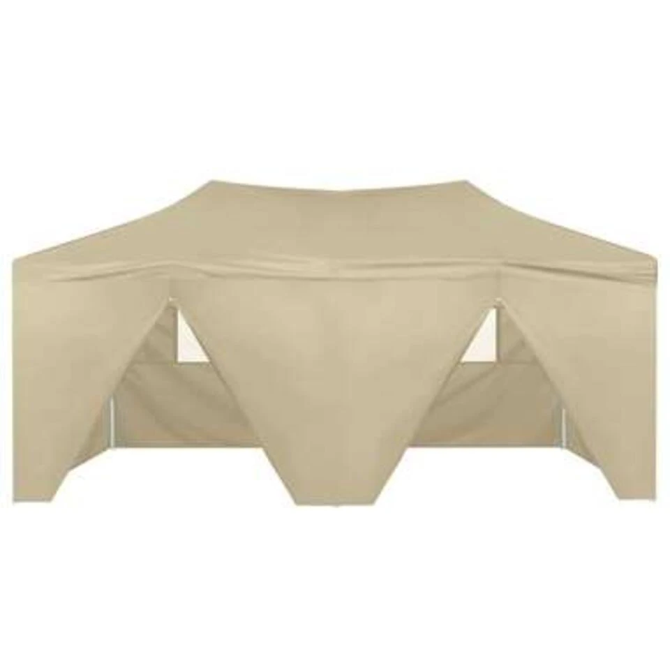 VidaXL Partytent Met 4 Zijwanden Inklapbaar 3x6 M Staal Crème 6 VidaXL Partytent Met 4 Zijwanden Inklapbaar 3x6 M Staal Crème - Afbeelding 4