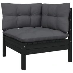 VidaXL 3-delige Loungeset Met Kussens Massief Grenenhout Zwart -Tuinwinkel b345249a615b4d5ba190966455db6563