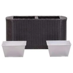 VidaXL Plantenbak Verhoogd 80x25x40 Cm Poly Rattan Zwart -Tuinwinkel b7022cf945ce40609b909ae5d43cd5e9