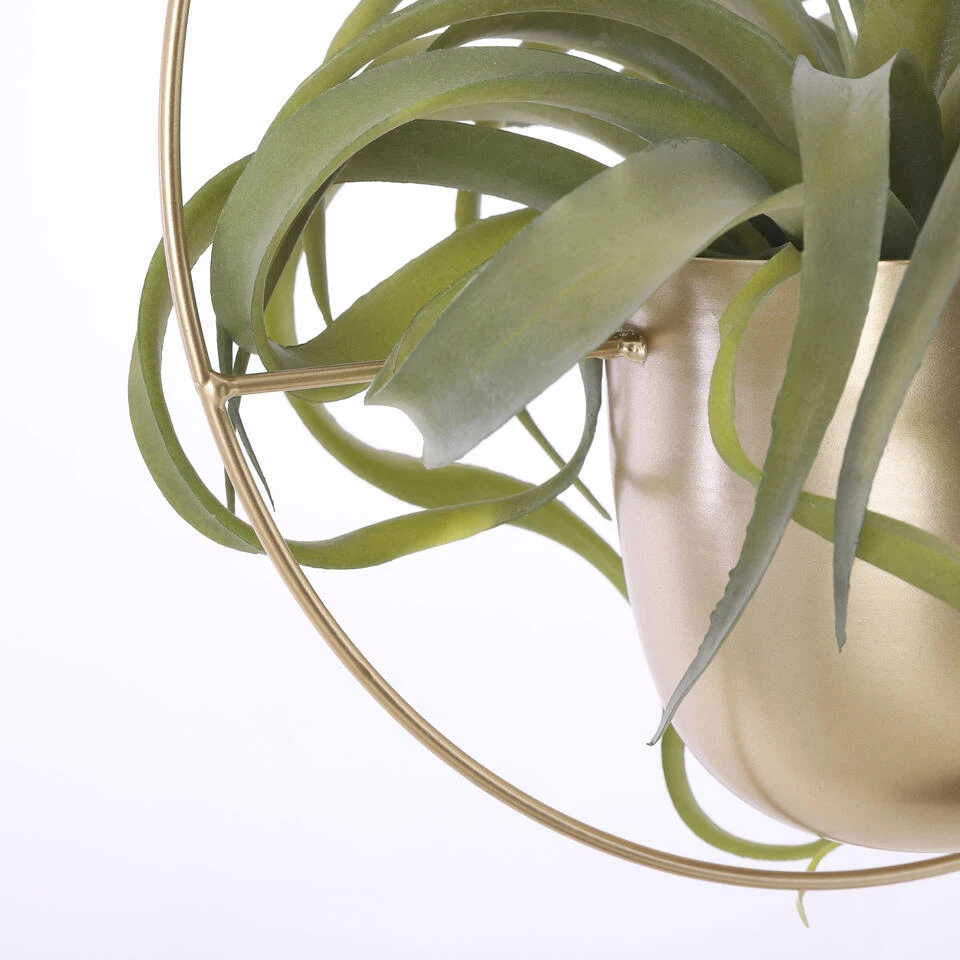 Mica Decorations Dexter Hangende Bloempot - L34 X B14 X H34 Cm - Goud 4 Mica Decorations Dexter Hangende Bloempot - L34 X B14 X H34 Cm - Goud - Afbeelding 2