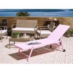 Beliani Tuinligstoel PORTOFINO - Roze Aluminium, Textiel 8 Beliani Tuinligstoel PORTOFINO - Roze Aluminium, Textiel -Tuinwinkel beaea80f33c64d3c8d8581b1e02a4255