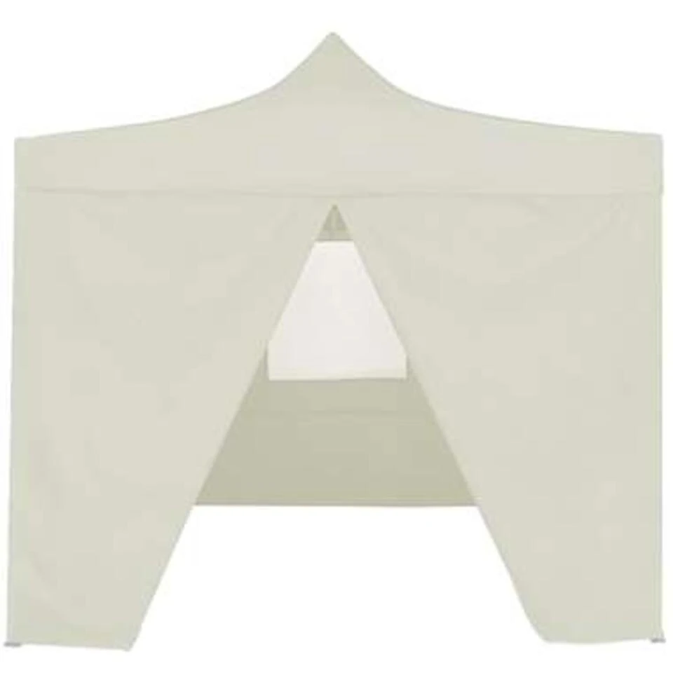 VidaXL Partytent Met 4 Zijwanden Inklapbaar 2x2 M Staal Crème 5 VidaXL Partytent Met 4 Zijwanden Inklapbaar 2x2 M Staal Crème - Afbeelding 3