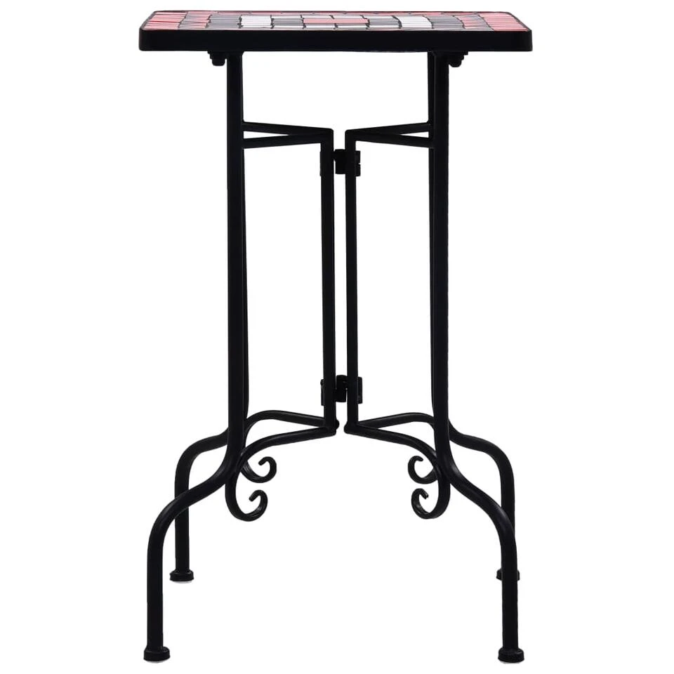 VidaXL Bijzettafel Mozaïek Keramiek Terracottakleurig En Wit 4 VidaXL Bijzettafel Mozaïek Keramiek Terracottakleurig En Wit - Afbeelding 2