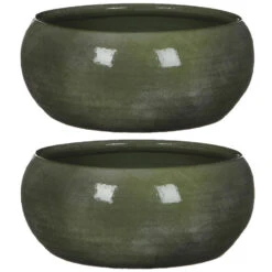 Mica Decorations Plantenpot - Groen - Glans - Keramiek - 28 X 12 Cm -Tuinwinkel cddd262da53849a4a3156845507c4b47