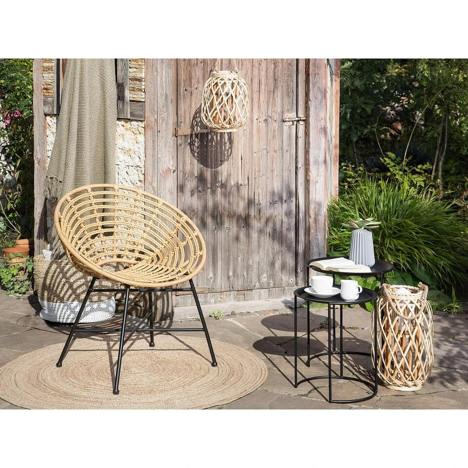 Beliani Tuinstoel ACERRA - Beige Pe Rotan 5 Beliani Tuinstoel ACERRA - Beige Pe Rotan - Afbeelding 3