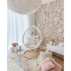 Beliani Hangstoel FANO - Wit Pe Rotan 8 Beliani Hangstoel FANO - Wit Pe Rotan -Tuinwinkel daaebc8eb96d45b5844262c89b09ff78