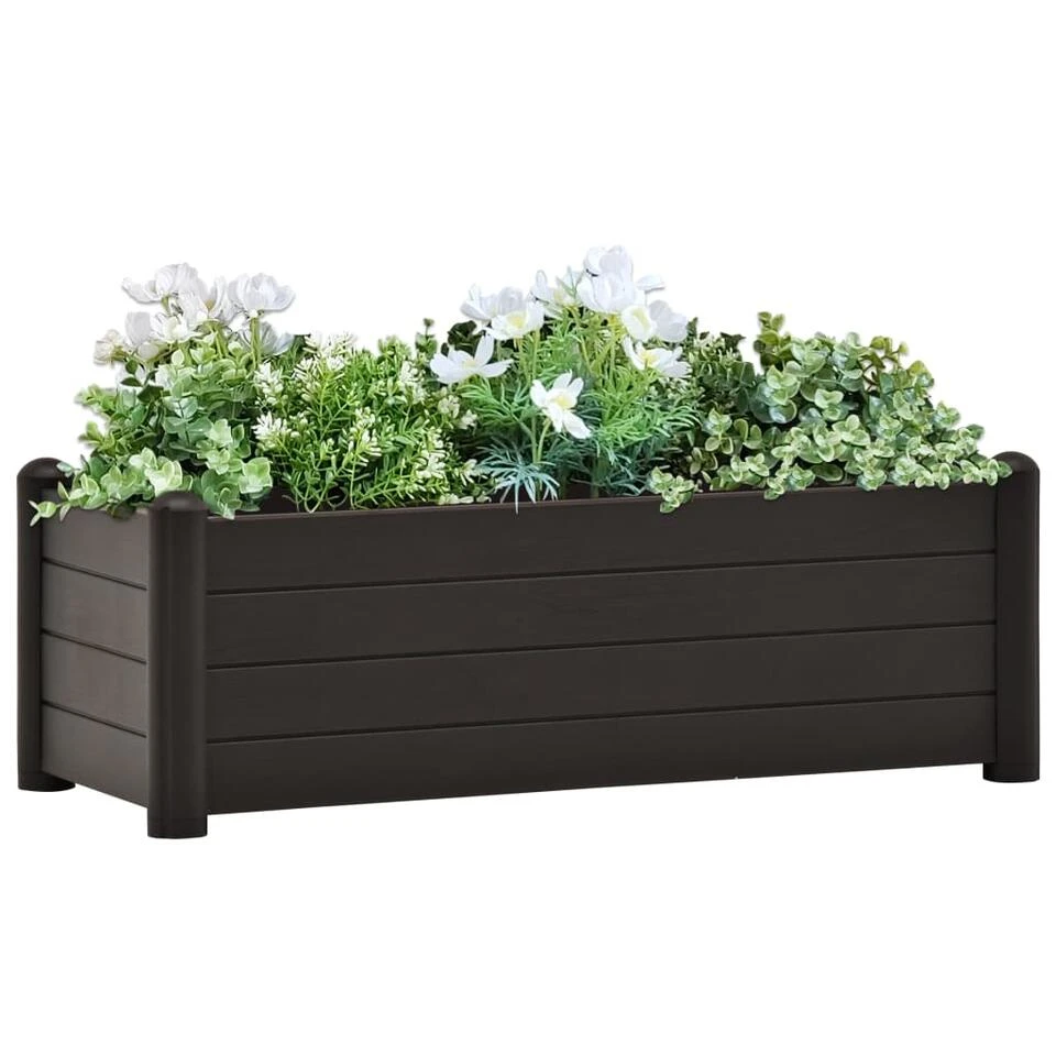 VidaXL Plantenbak Verhoogd 100x43x35 Cm PP Antraciet 4 VidaXL Plantenbak Verhoogd 100x43x35 Cm PP Antraciet - Afbeelding 2