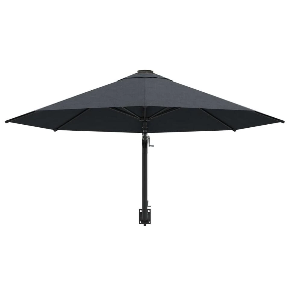 VidaXL Wandparasol Met Metalen Paal 300 Cm Antraciet 5 VidaXL Wandparasol Met Metalen Paal 300 Cm Antraciet - Afbeelding 3