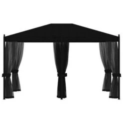 VidaXL Prieel Met Horren 3x4 M Staal Antraciet 8 VidaXL Prieel Met Horren 3x4 M Staal Antraciet -Tuinwinkel e38e0b7eaf4b4768a12d77beea111a36