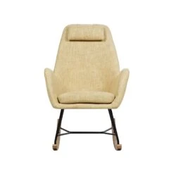 Beliani Schommelstoel ARRIE - Geel Polyester -Tuinwinkel e74ed666beaf475a822ba7d4744b25e3