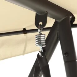 VidaXL Schommelbank Voor Buiten Met Luifel Zandwit -Tuinwinkel eb1cf812b7244768b501c01febec0c2d
