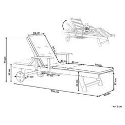 Beliani Tuinligstoel TOSCANA - Donkere Houtkleur Acaciahout -Tuinwinkel f13571397a784bb8b23d72e6d2234870