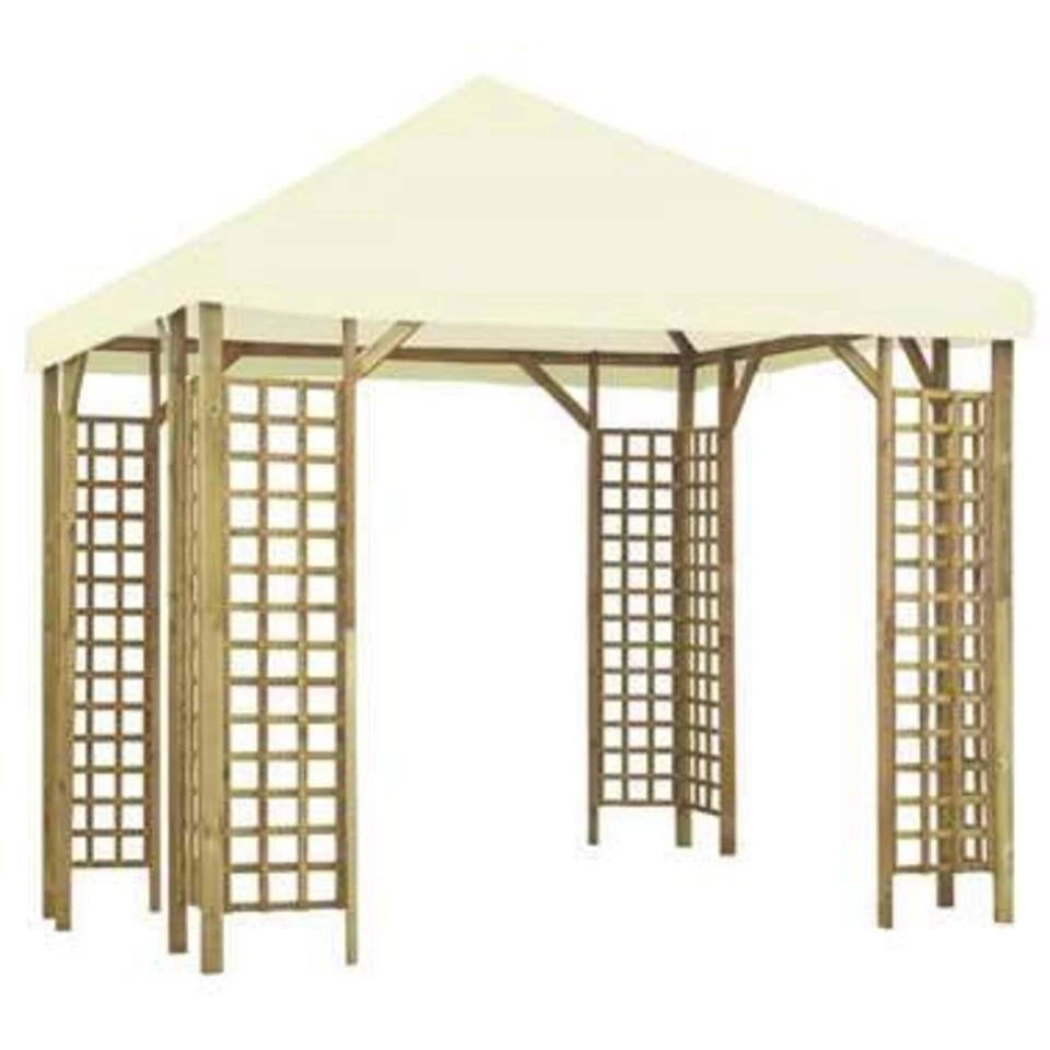 VidaXL Prieel 3x3 M Crèmewit 5 VidaXL Prieel 3x3 M Crèmewit - Afbeelding 3