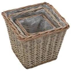 VidaXL Plantenbakken Verhoogd 3 St Wicker Met PE-voering -Tuinwinkel f5cd8c92d9364e5fa03f74a7e587896e