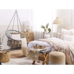 Beliani Hangstoel GABELLA - Grijs Katoen -Tuinwinkel f6a01ceab96941e8a81d4aae27f573e8