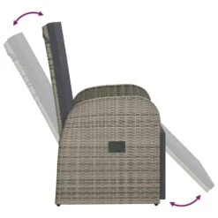 VidaXL Tuinstoel Verstelbaar Met Kussen Poly Rattan Grijs -Tuinwinkel f8073a3a23934c6d99bbacd8f8a122e1